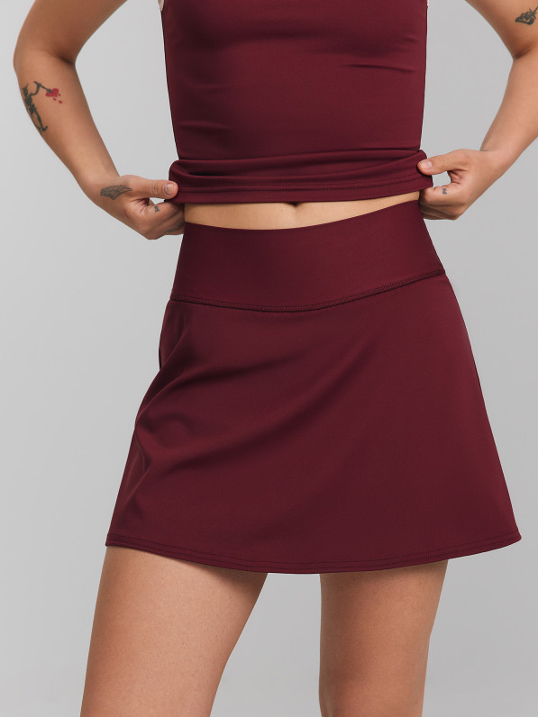 Skirt-shorts, burgundy