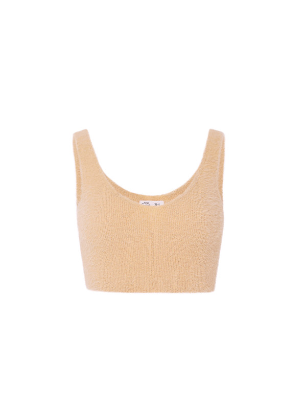 Beige fluffy top