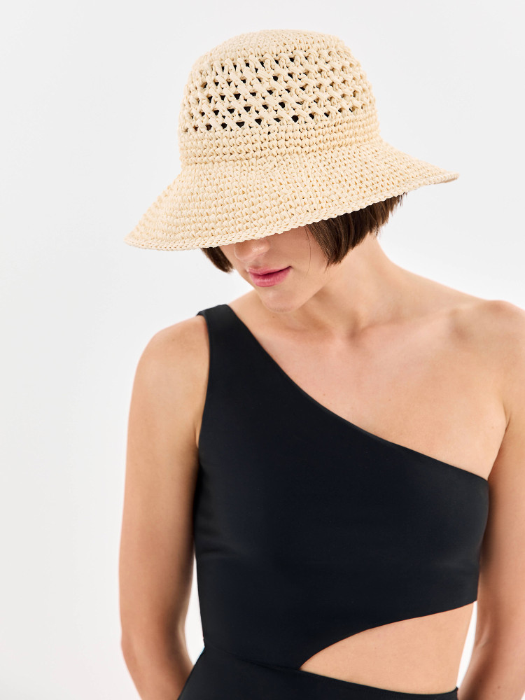 Milky white knitted hat
