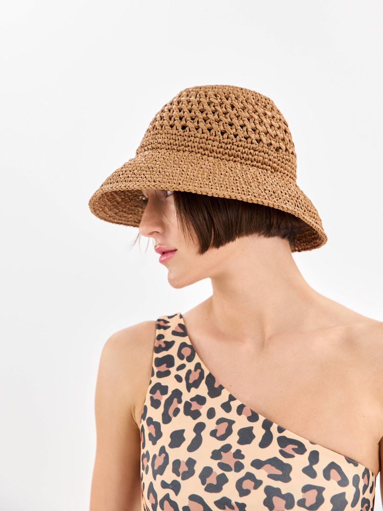 Brown knitted hat