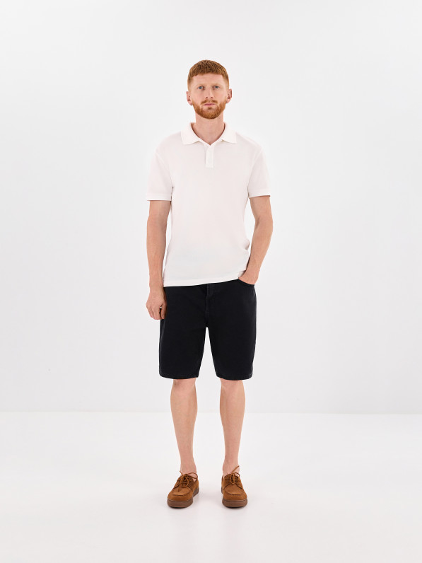 Black men's denim shorts