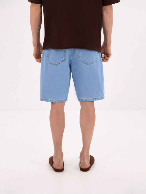 Blue men's denim shorts