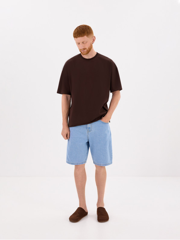 Blue men's denim shorts