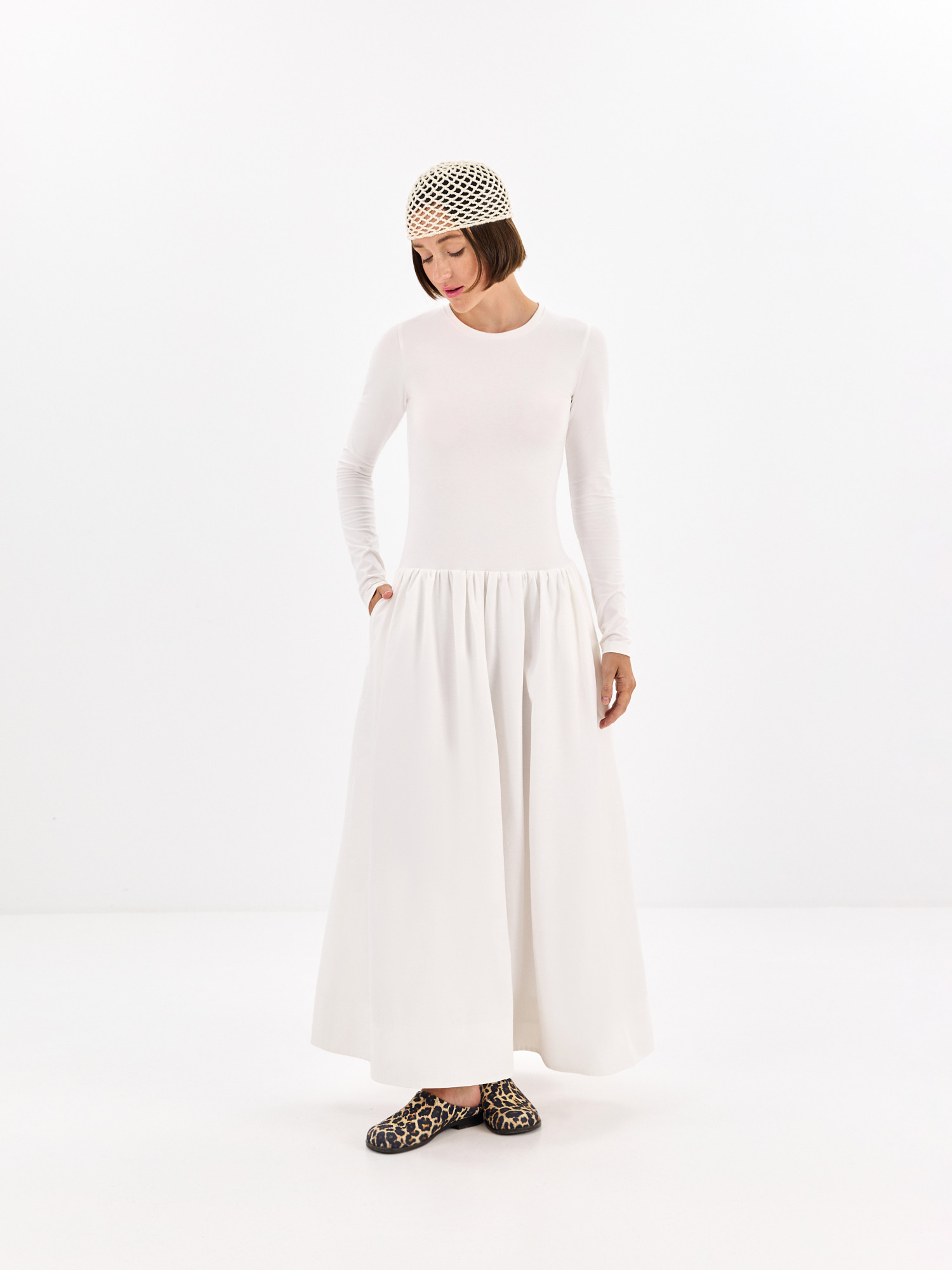 Milky white maxi dress