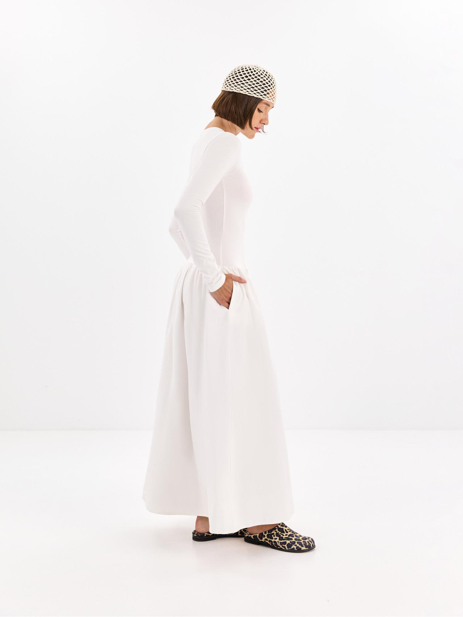 Milky white maxi dress