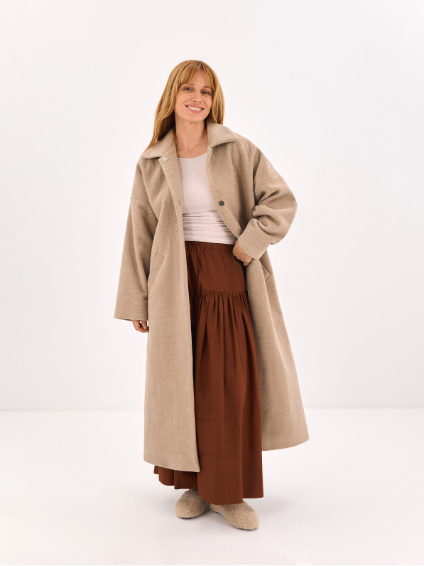 Light beige maxi coat