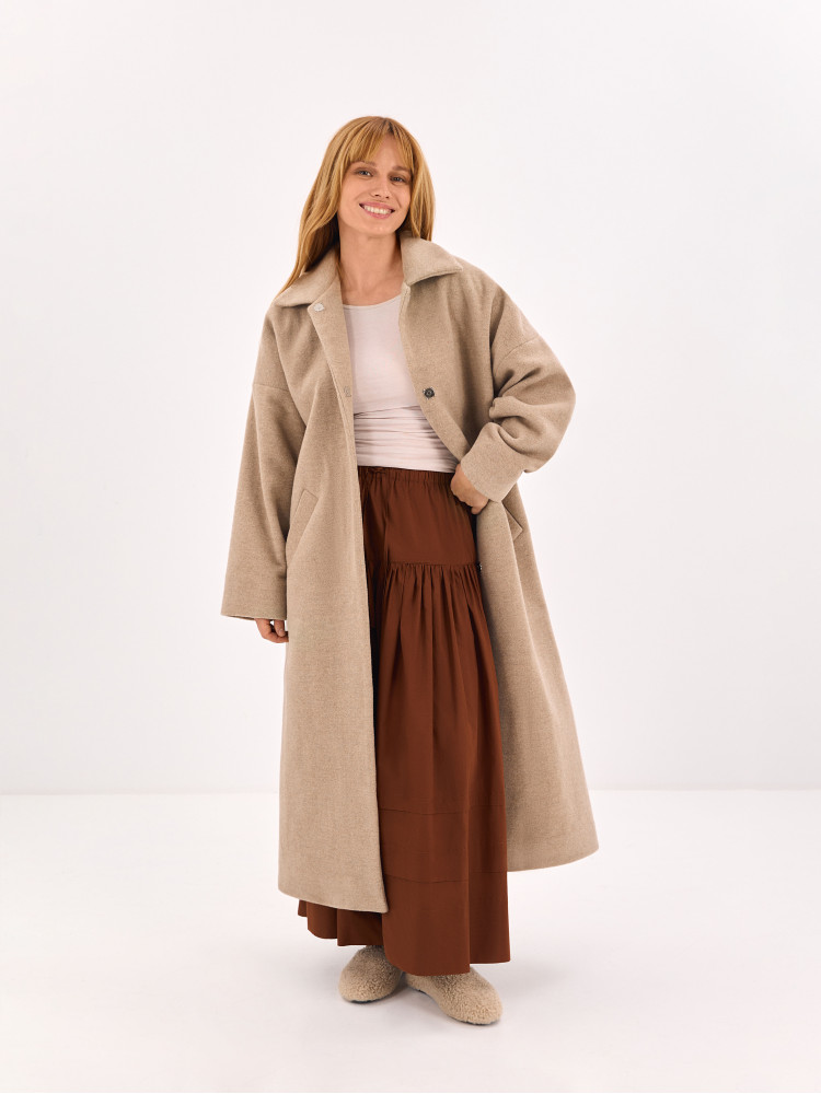 Light beige maxi coat