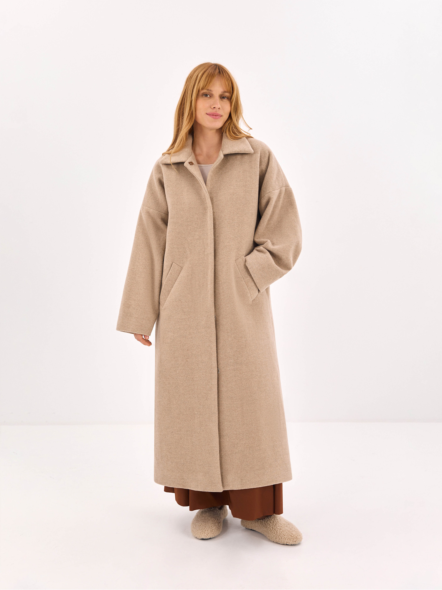 Light beige maxi coat