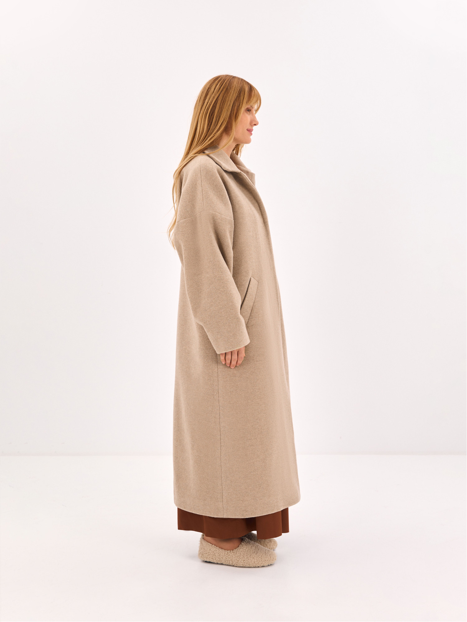 Light beige maxi coat