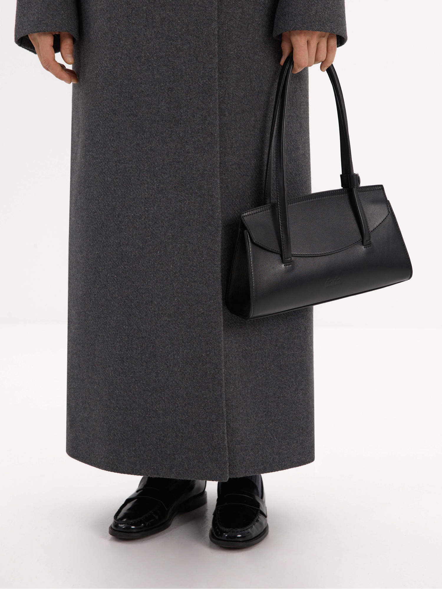 Black leather bag