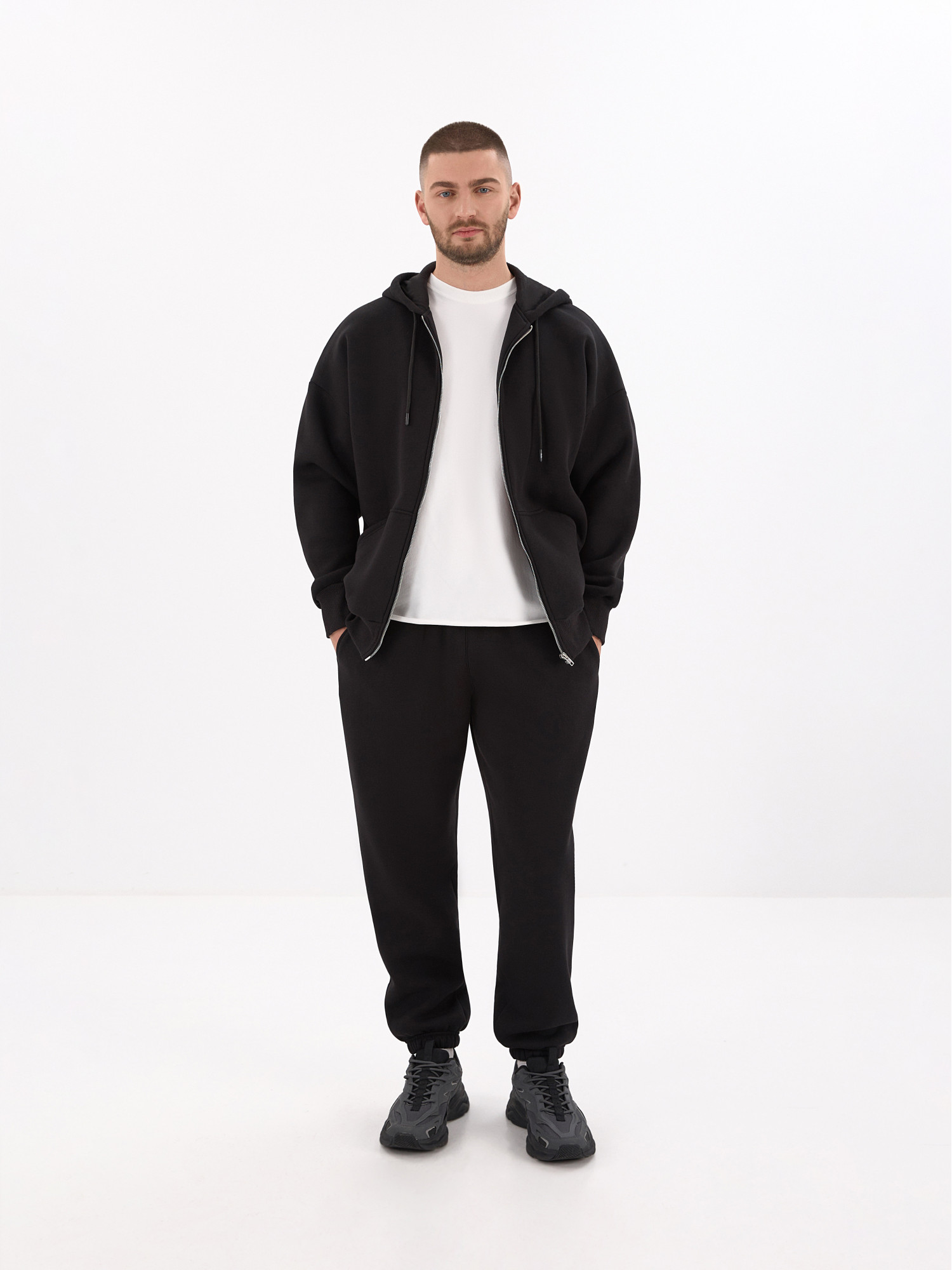 Black joggers for men