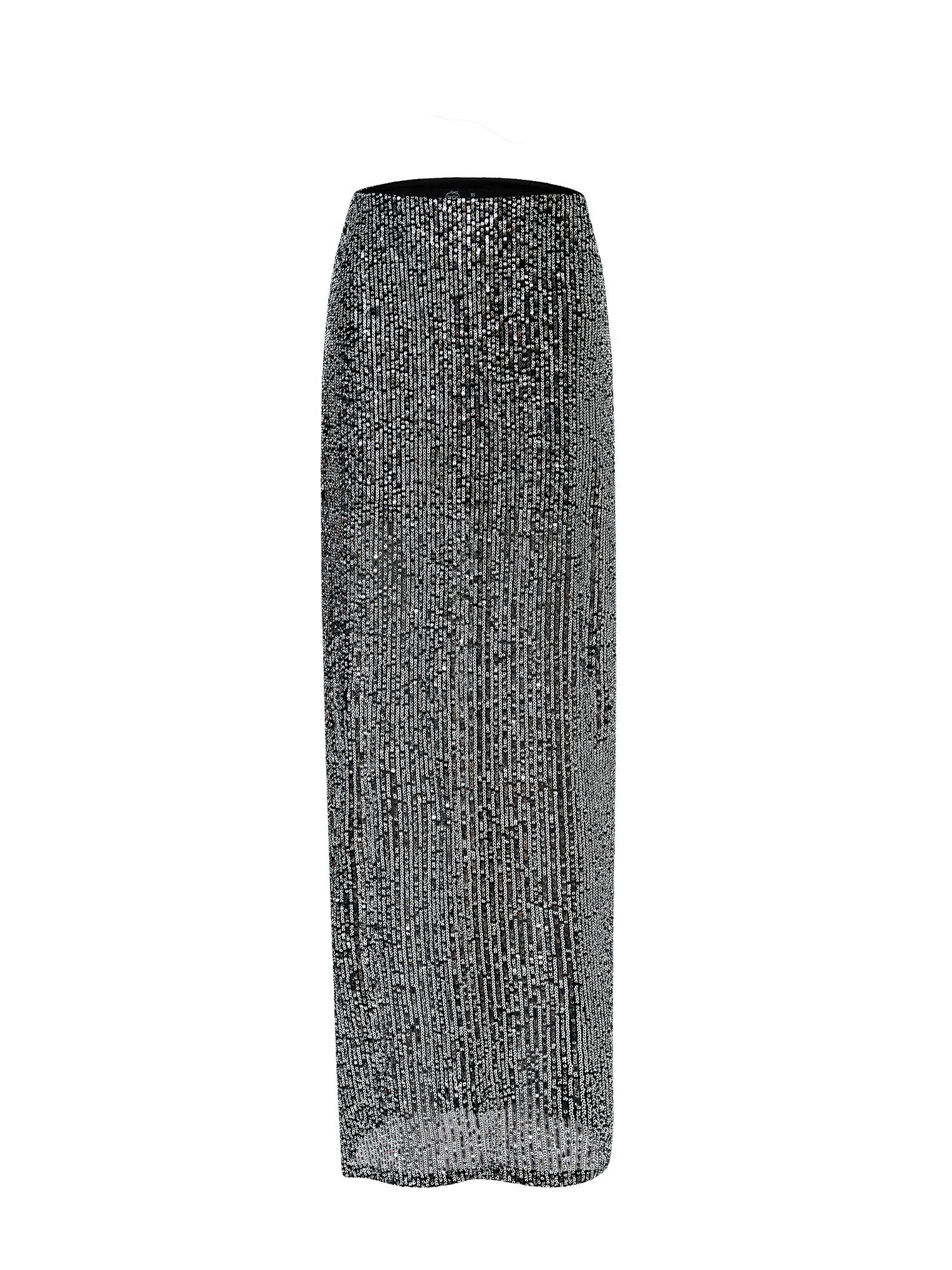 Silver maxi skirt with frills
