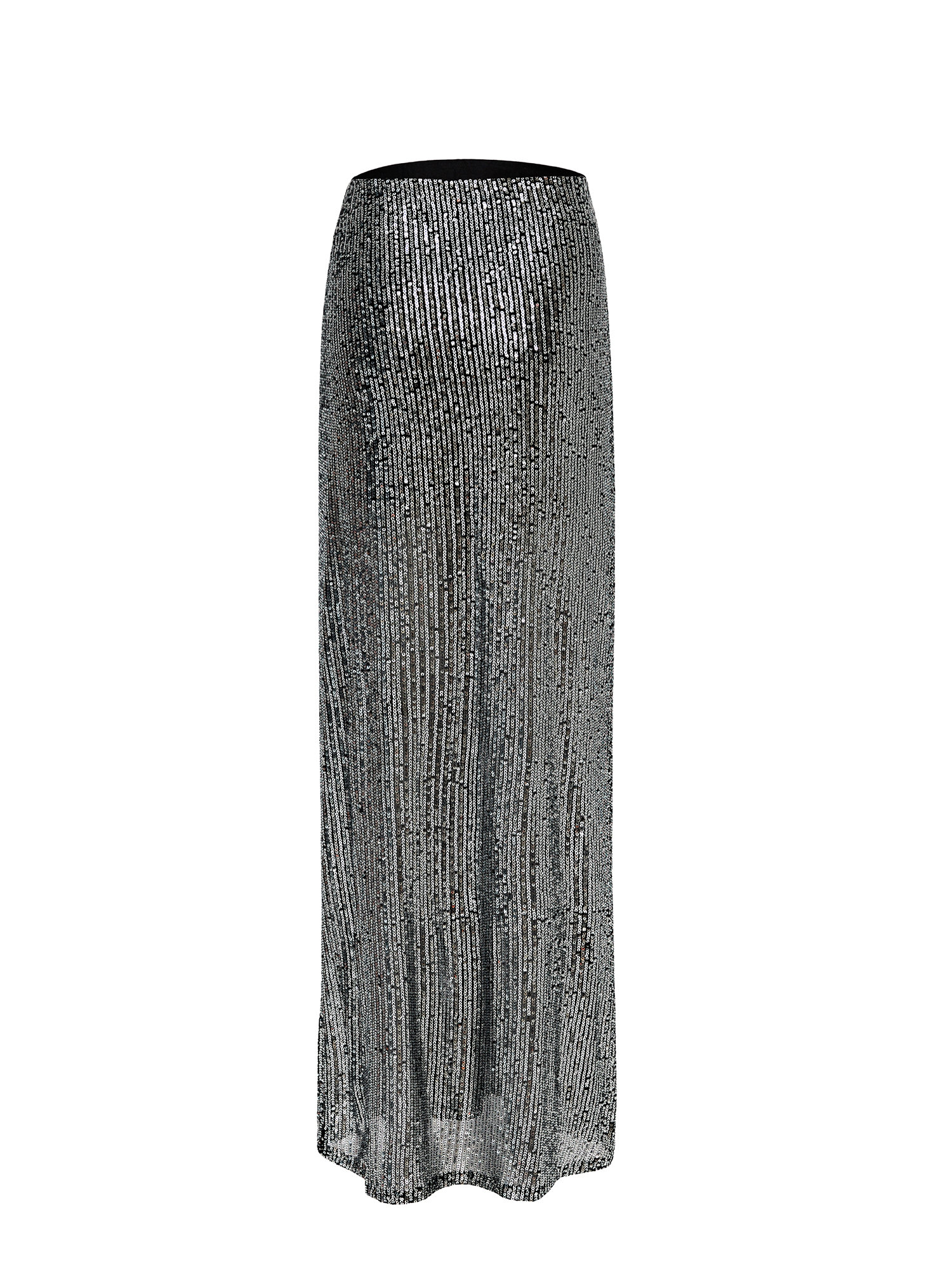 Silver maxi skirt with frills
