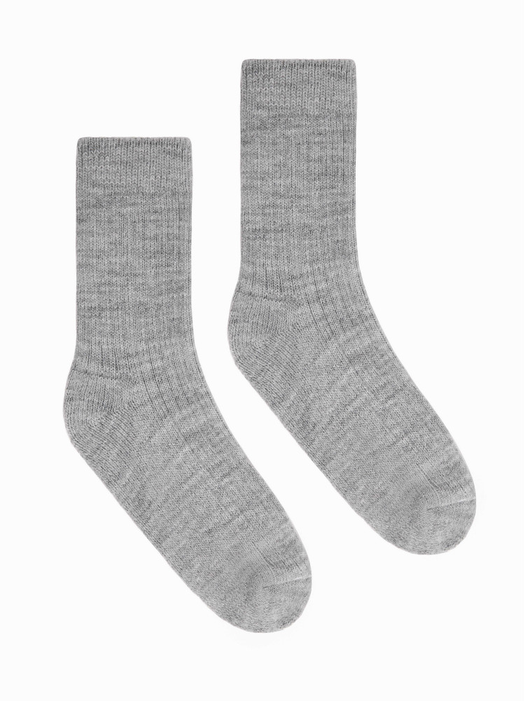 Grey socks are knitted