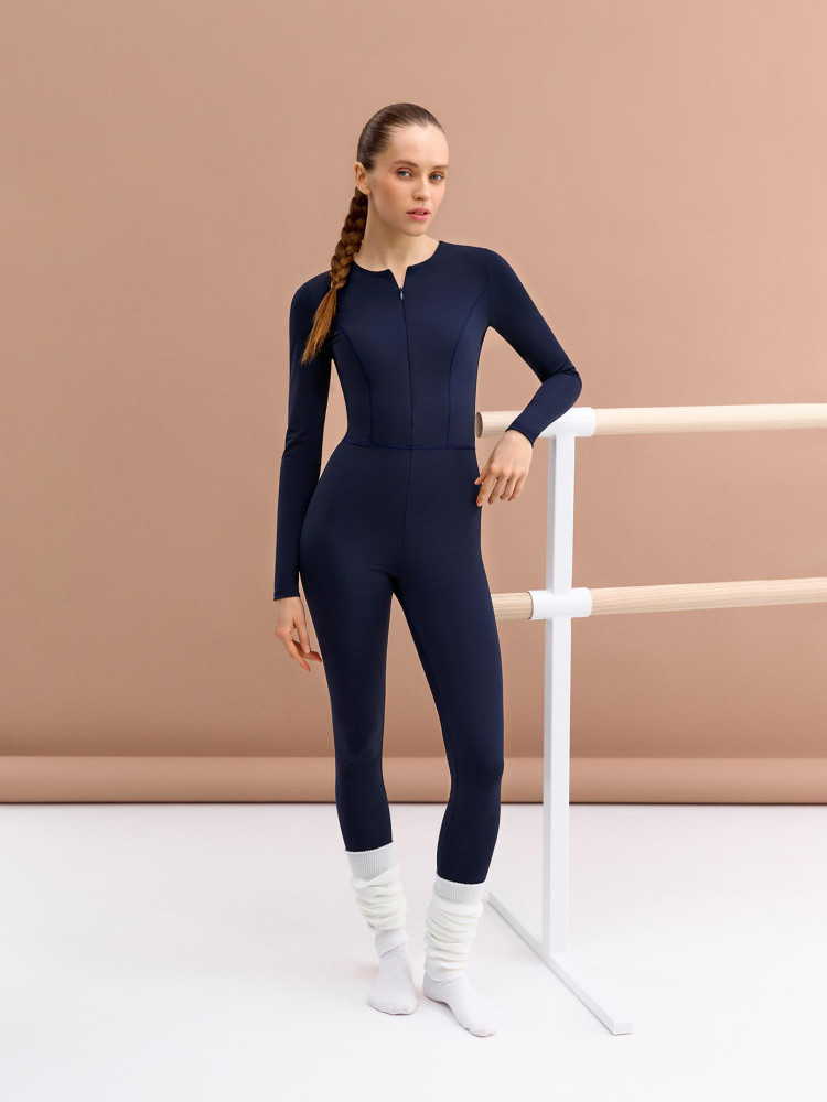 Dark blue long sleeve jumpsuit