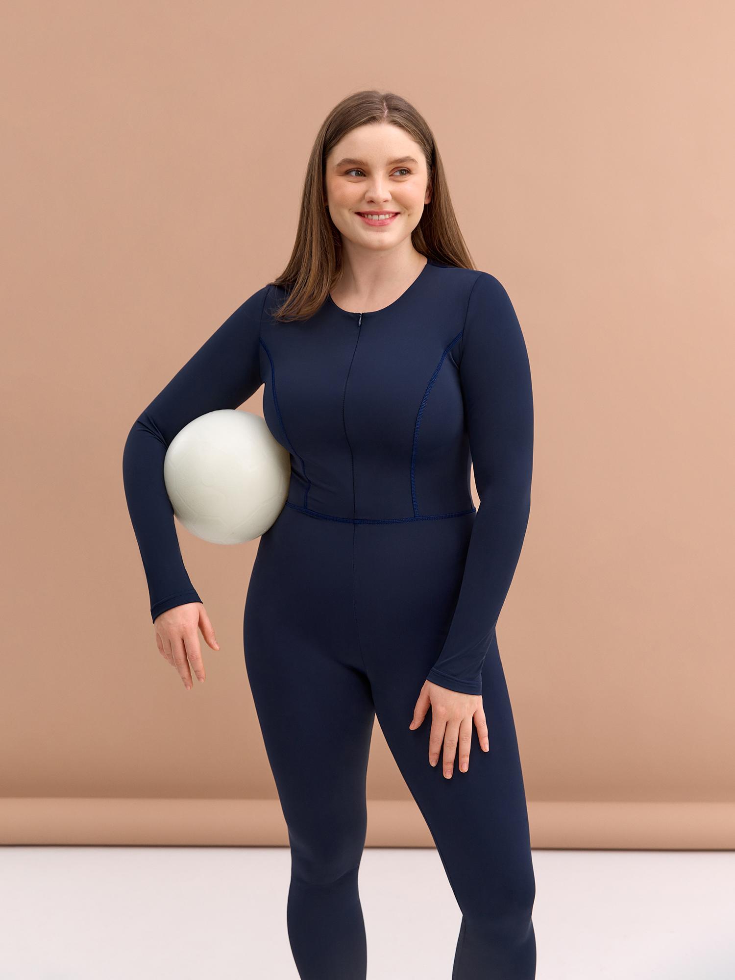 Dark blue long sleeve jumpsuit