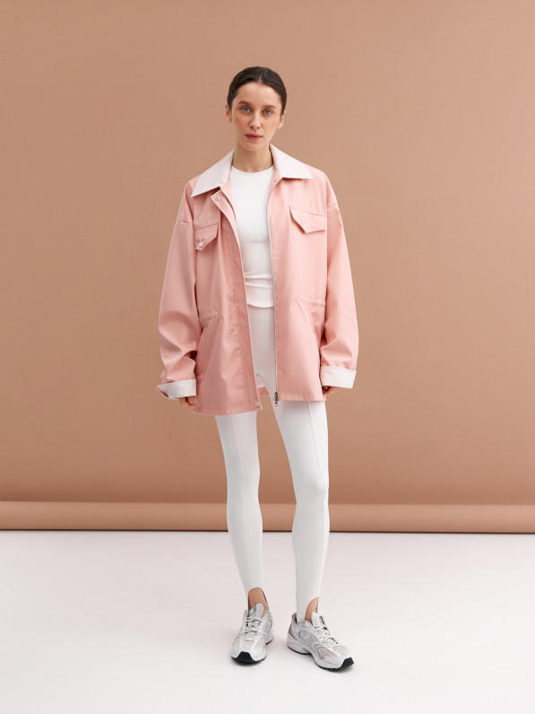 Pink jacket with collar