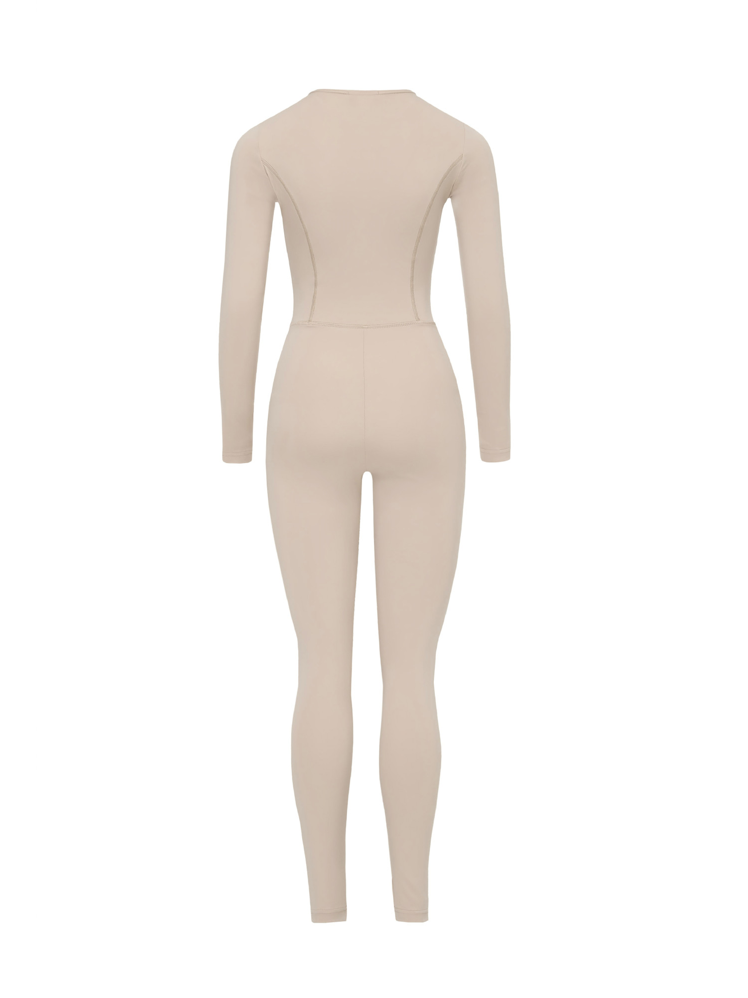 Beige long sleeve jumpsuit
