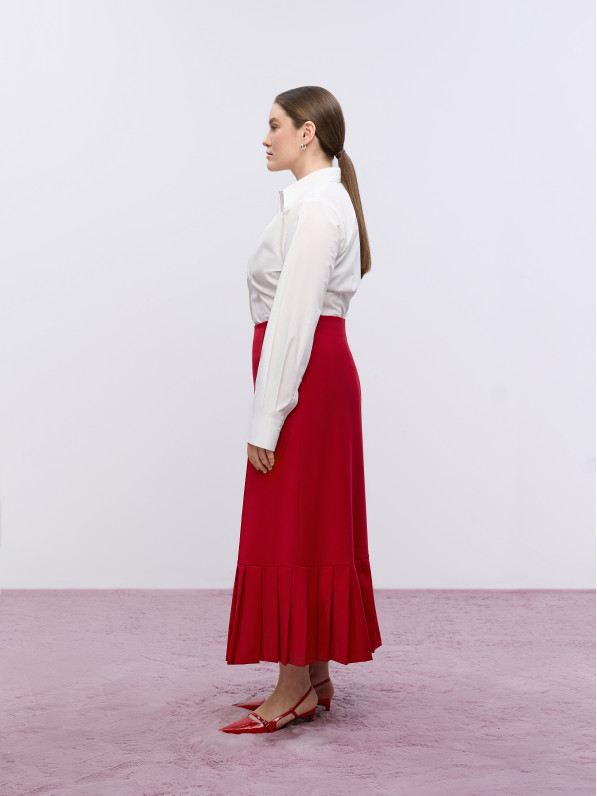 Red maxi skirt