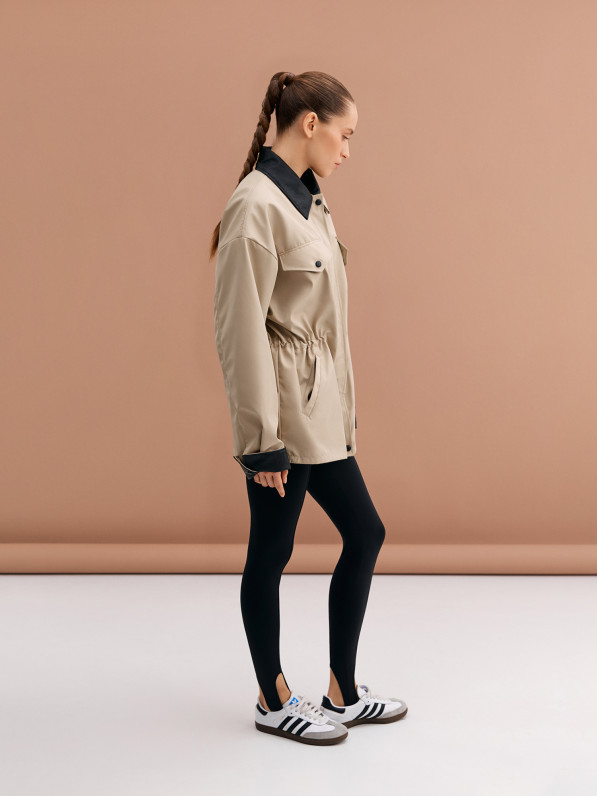 Beige jacket with collar