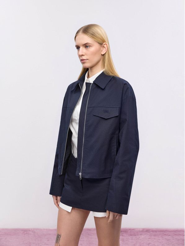 Dark blue jacket with collar