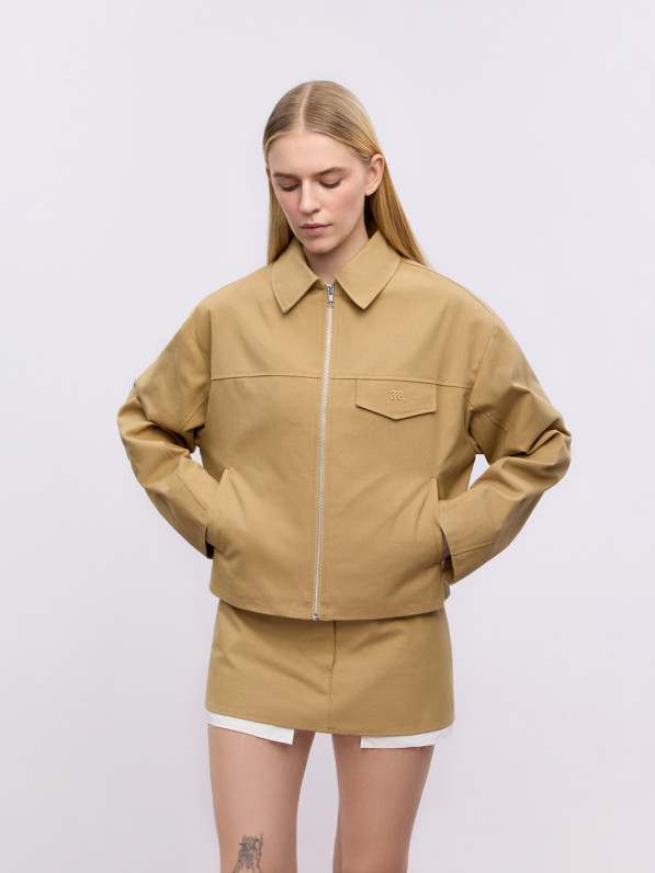 Beige jacket with collar