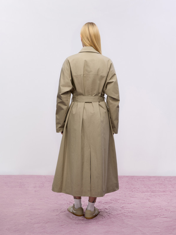 Grey oversized trench coat