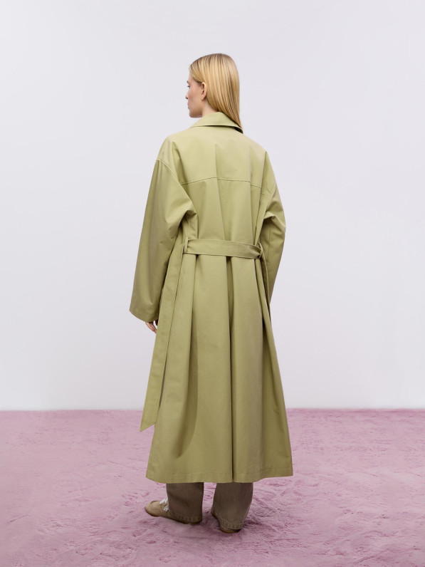 Olive oversized trench coat