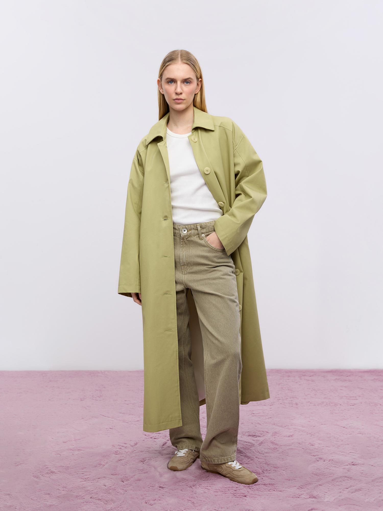 Olive oversized trench coat