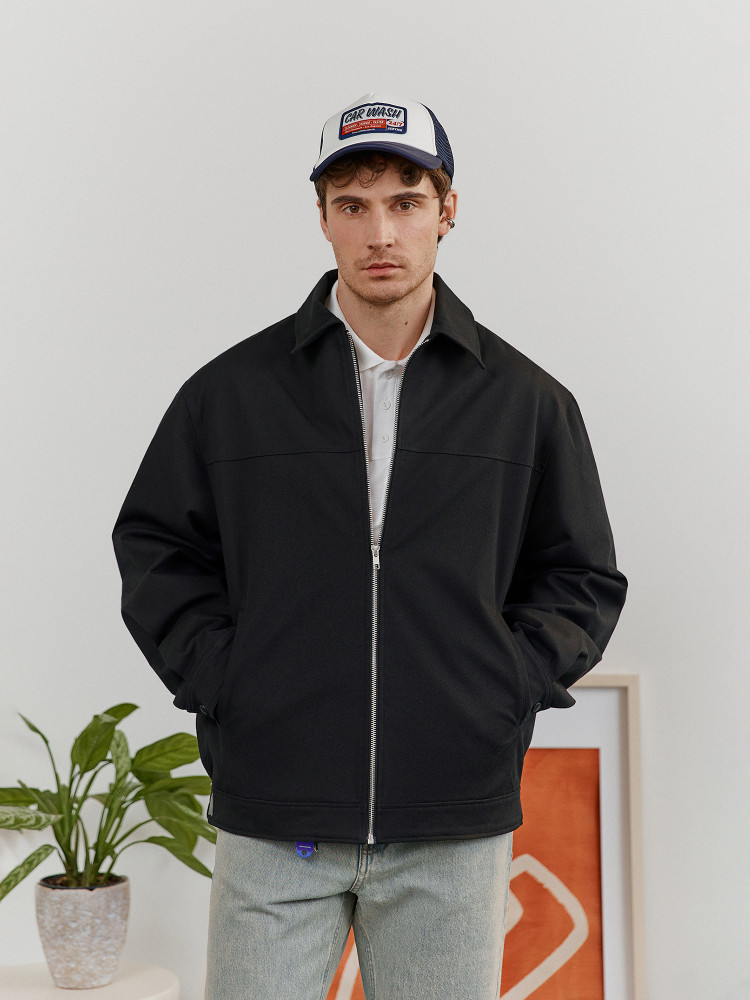 Men's black jacket with collar