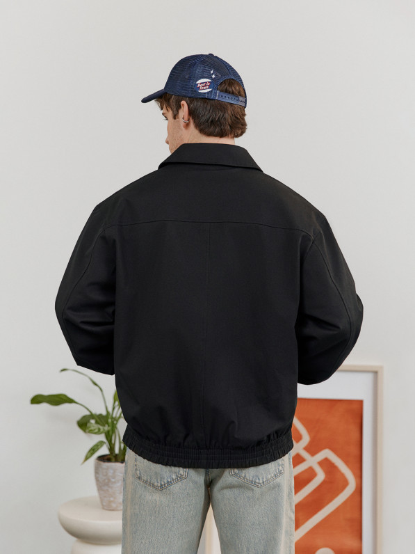 Men's black jacket with collar