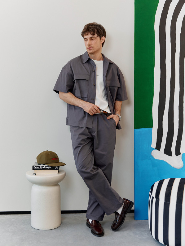 Men's grey cotton shirt