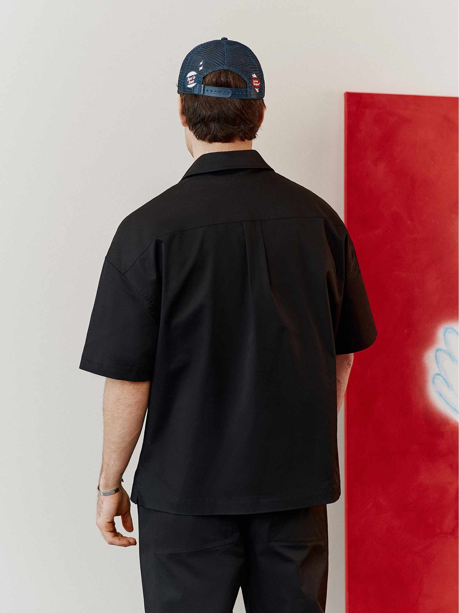 Men's black cotton shirt
