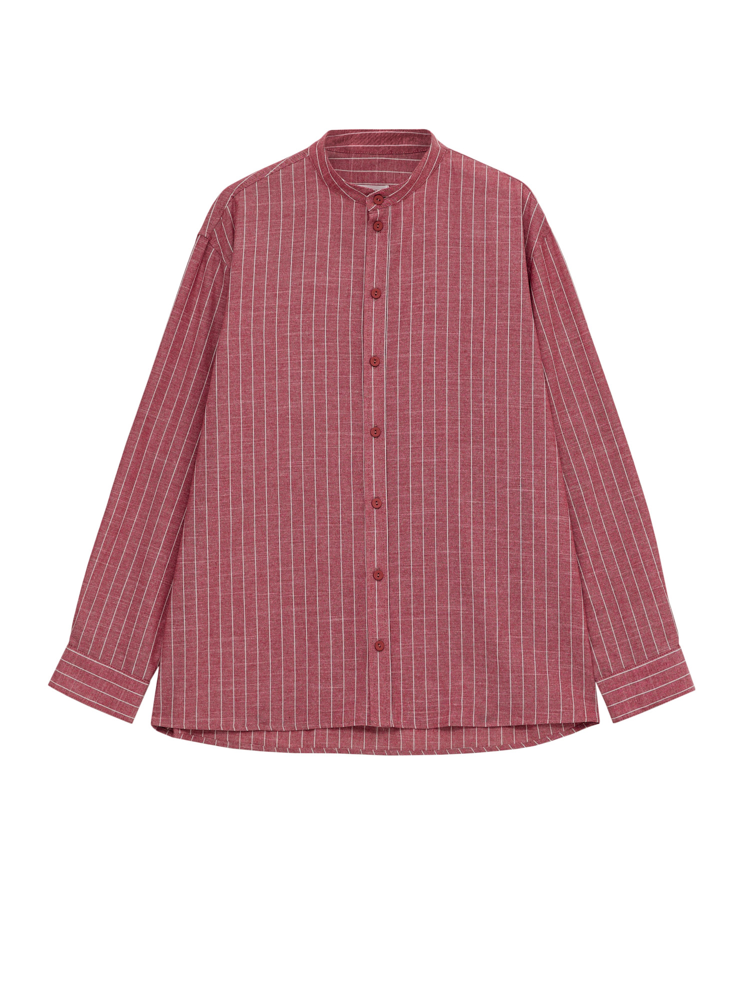 Men's burgundy striped shirt
