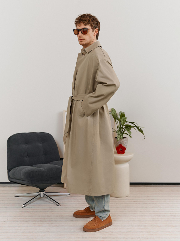 Тренч oversize, сірий