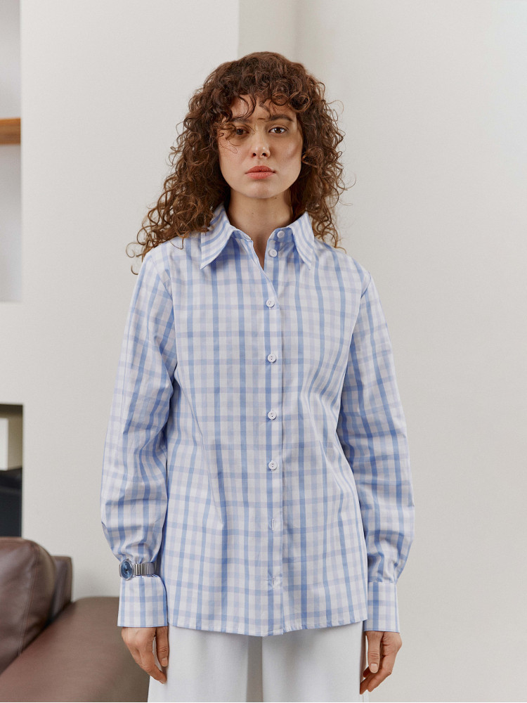 Blue checkered shirt