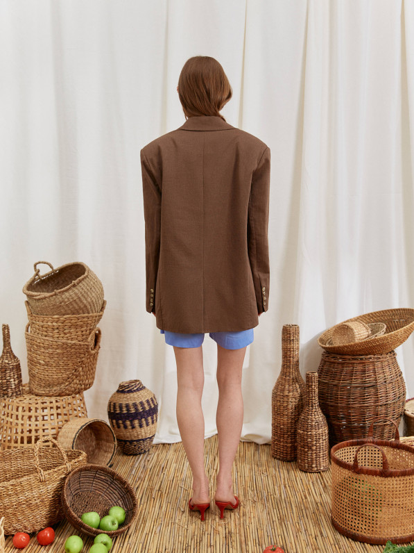 Linen jacket, brown