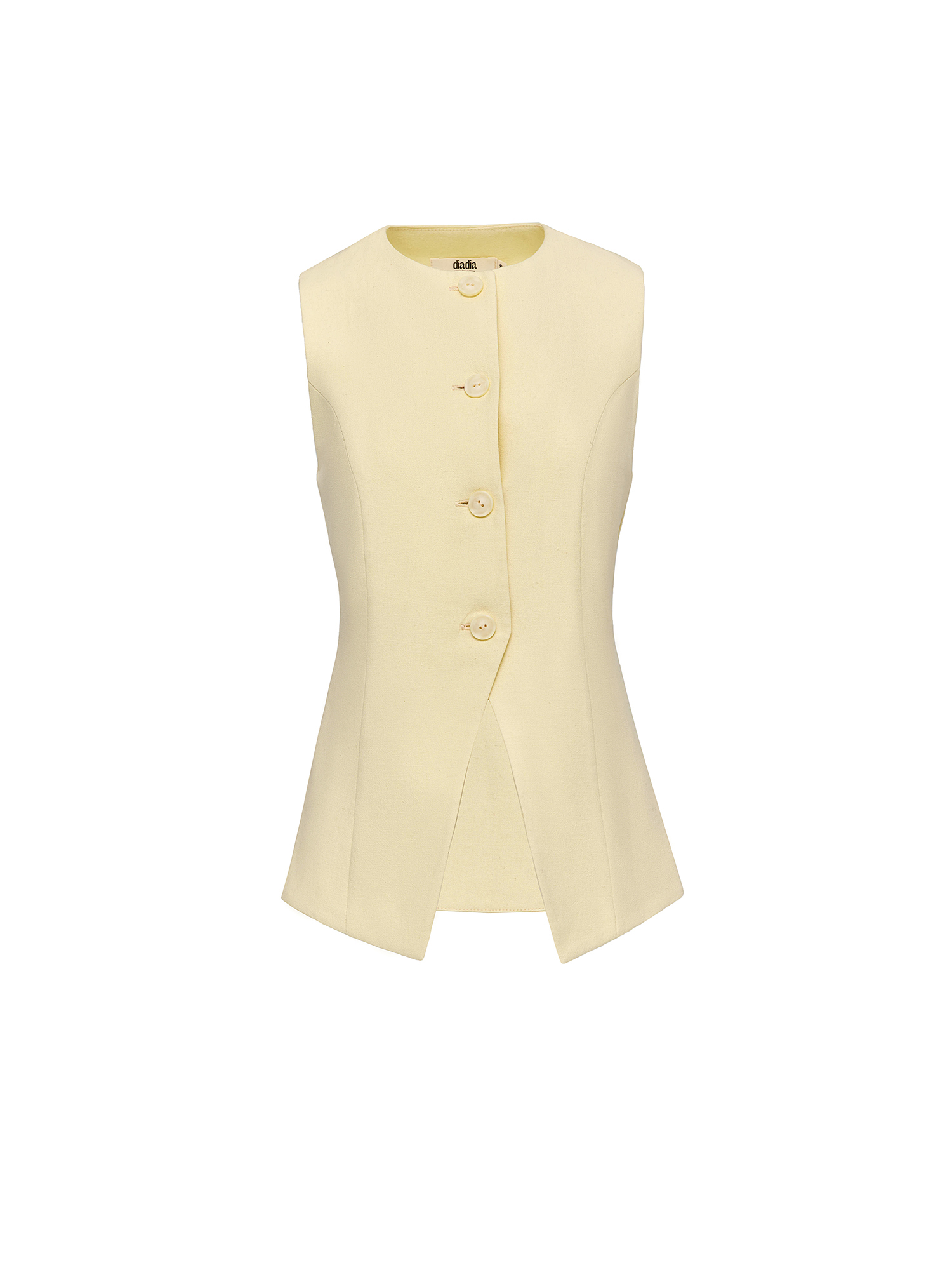 Asymmetrical linen vest, oily