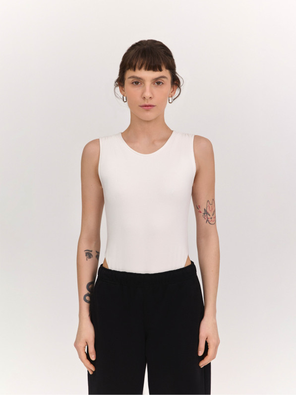 Milky white bodysuit