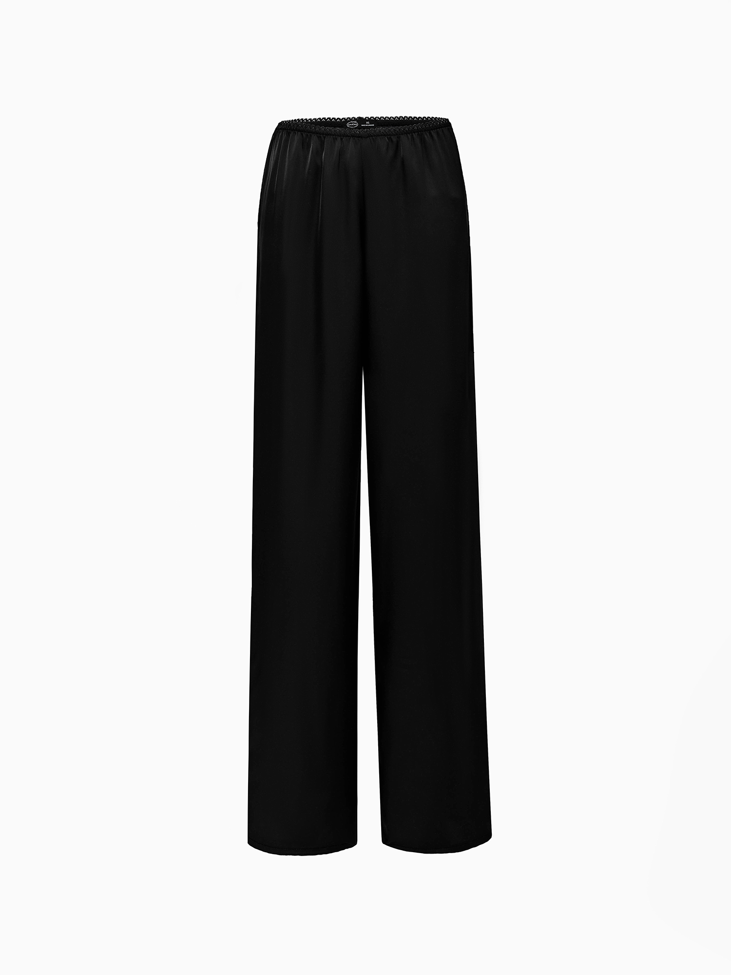 Satin pants, black