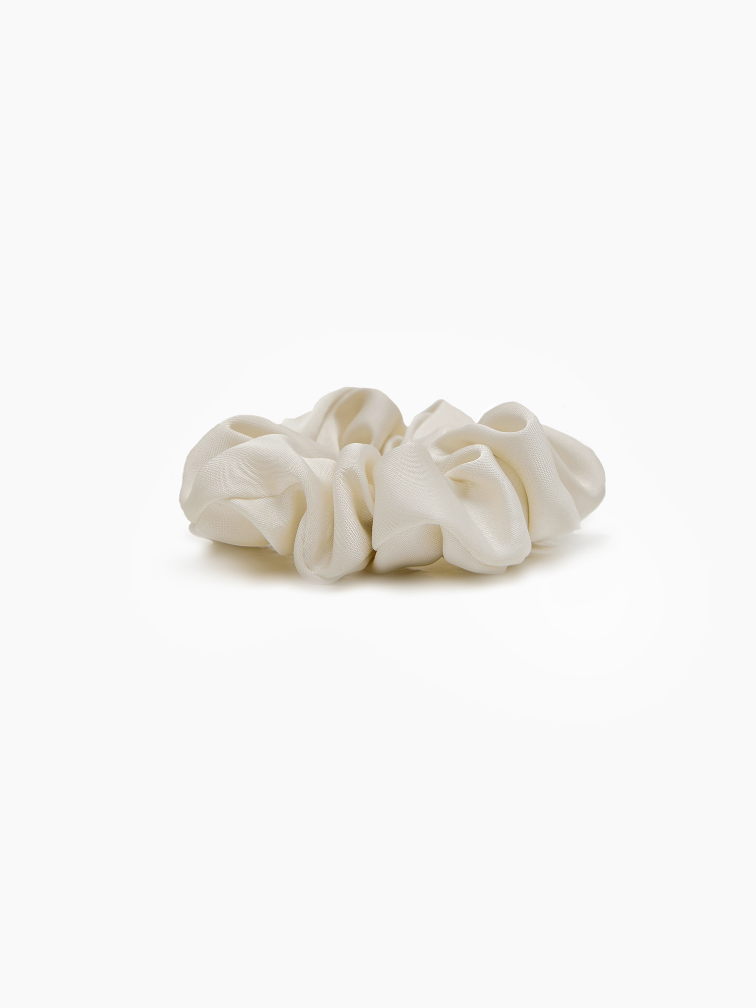 Satin hair tie, milky
