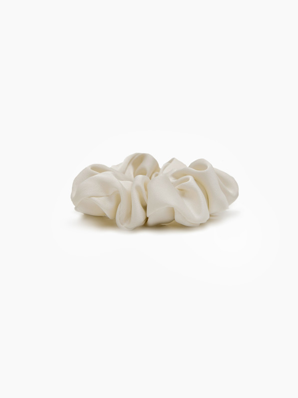Satin hair tie, milky
