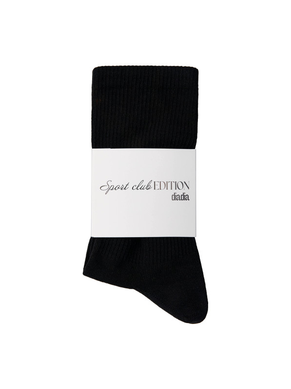 Black high ribbed socks