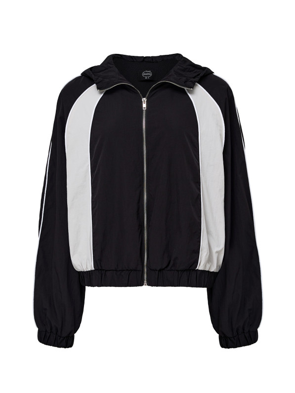 Hooded windbreaker, black