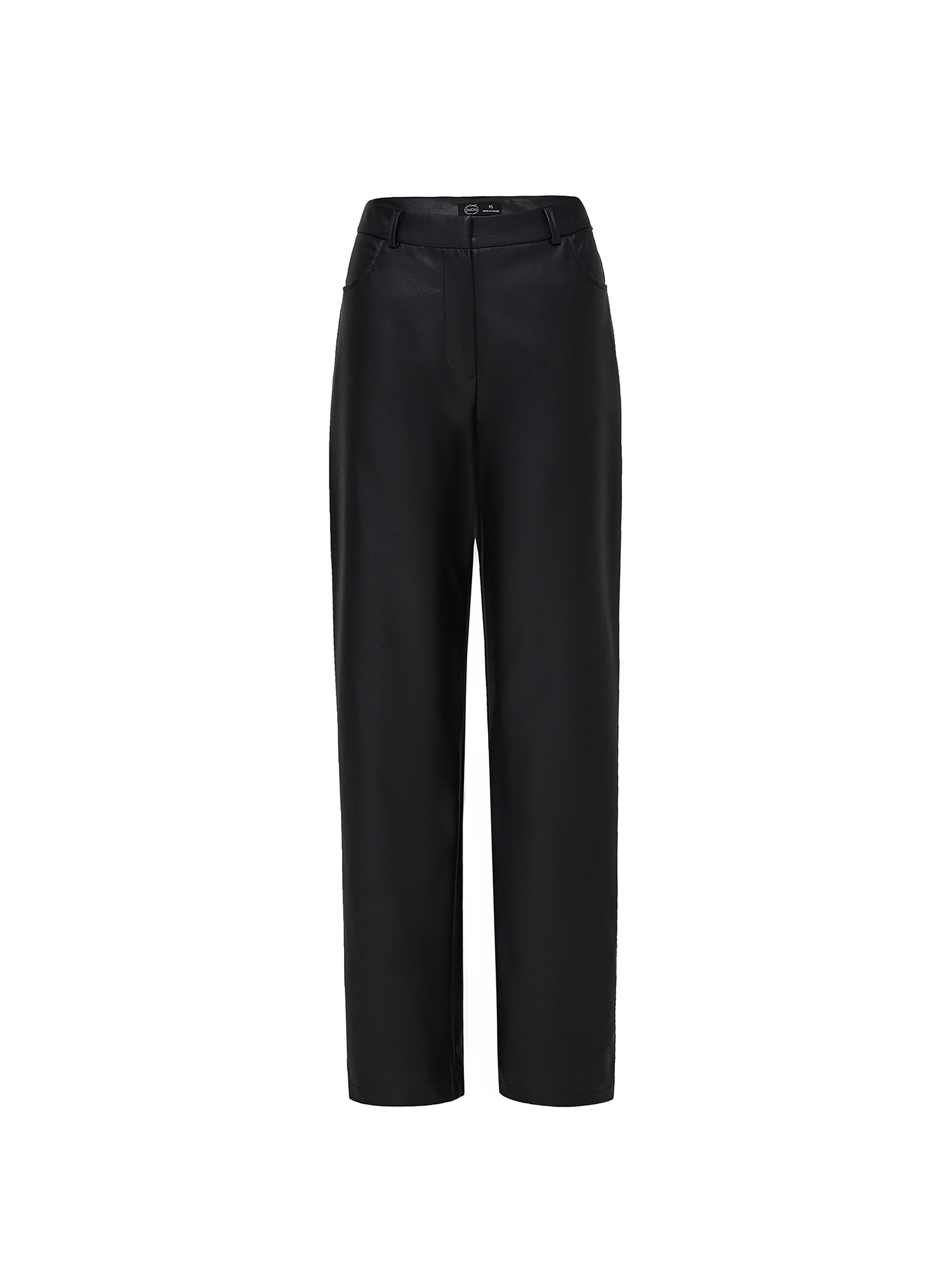 Black pants made of eco-leather