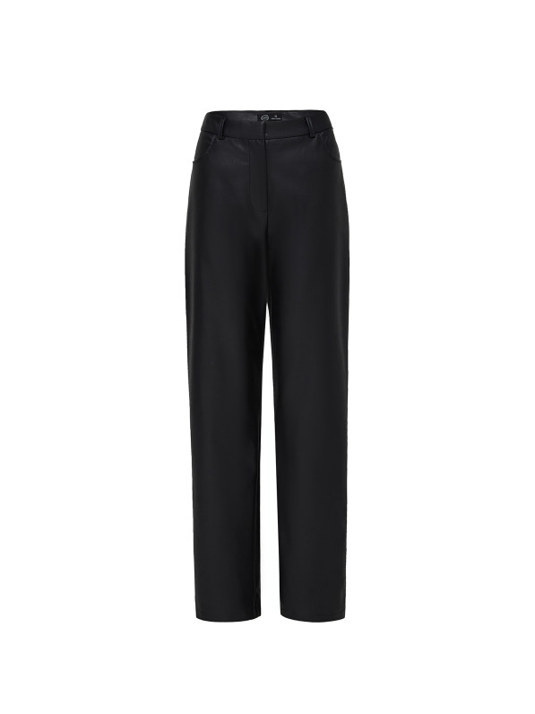 Black pants made of eco-leather