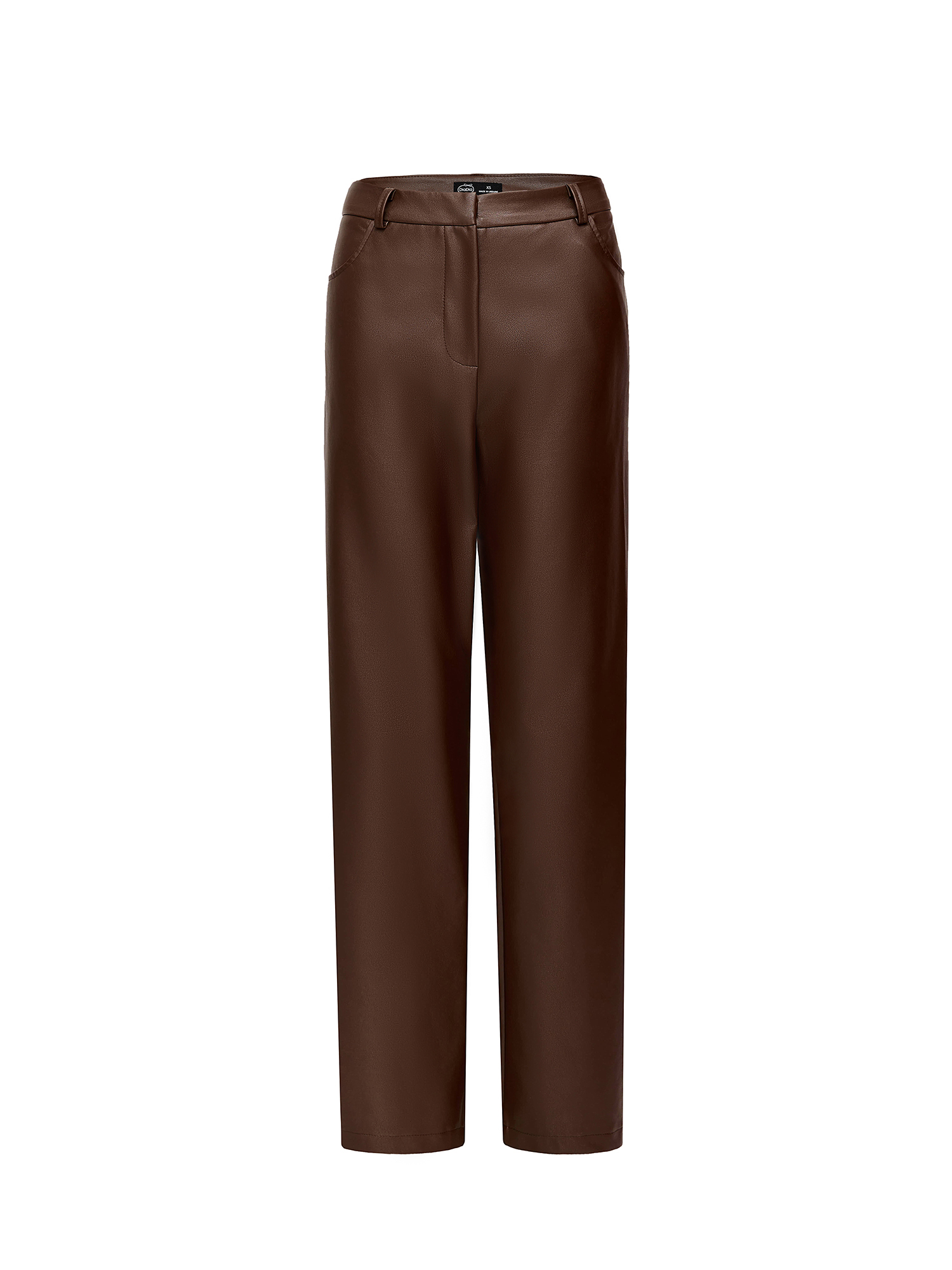 Faux leather pants, brown