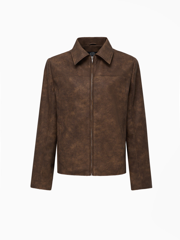 Faux leather jacket, brown