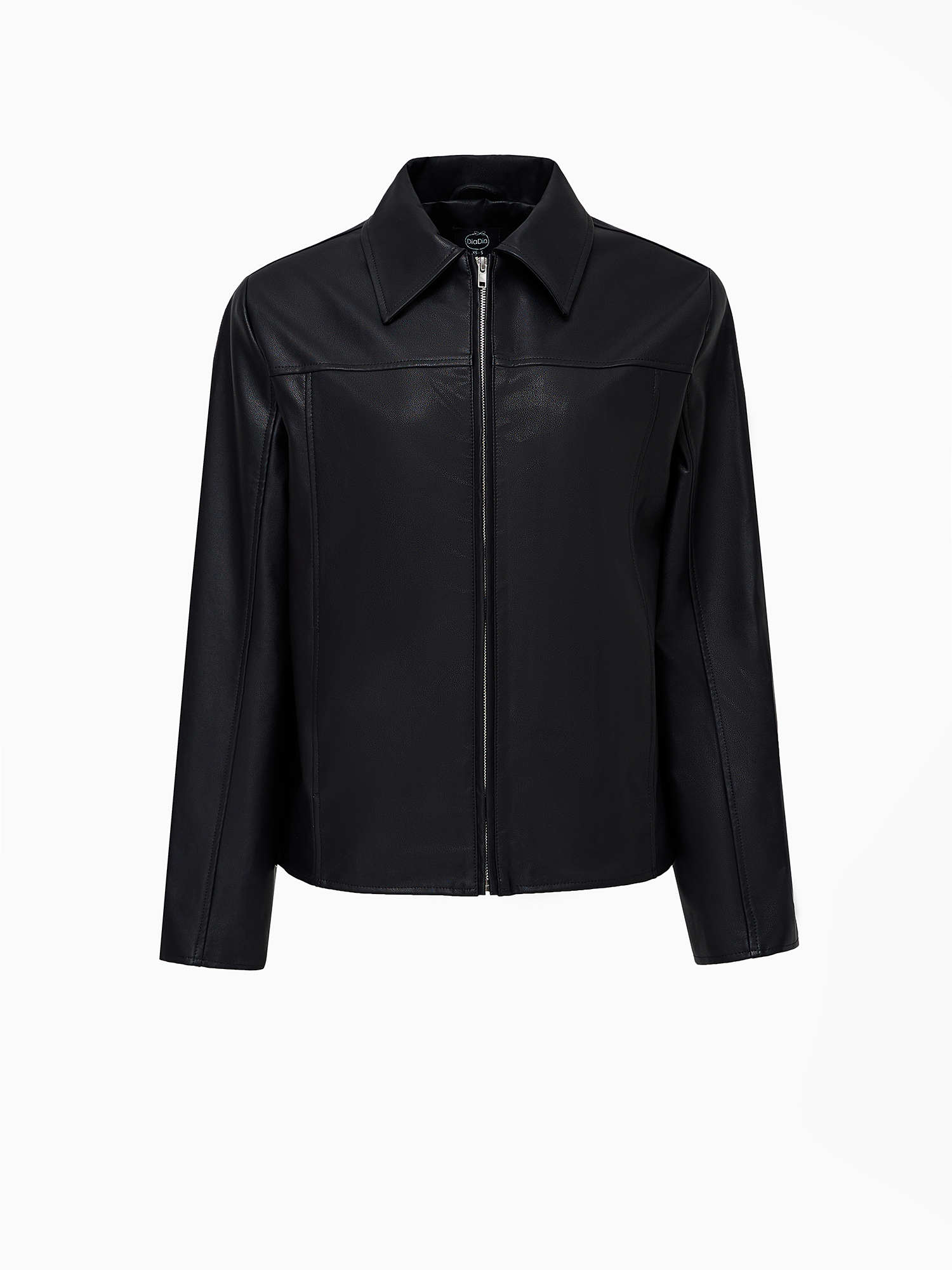 Faux leather jacket, black