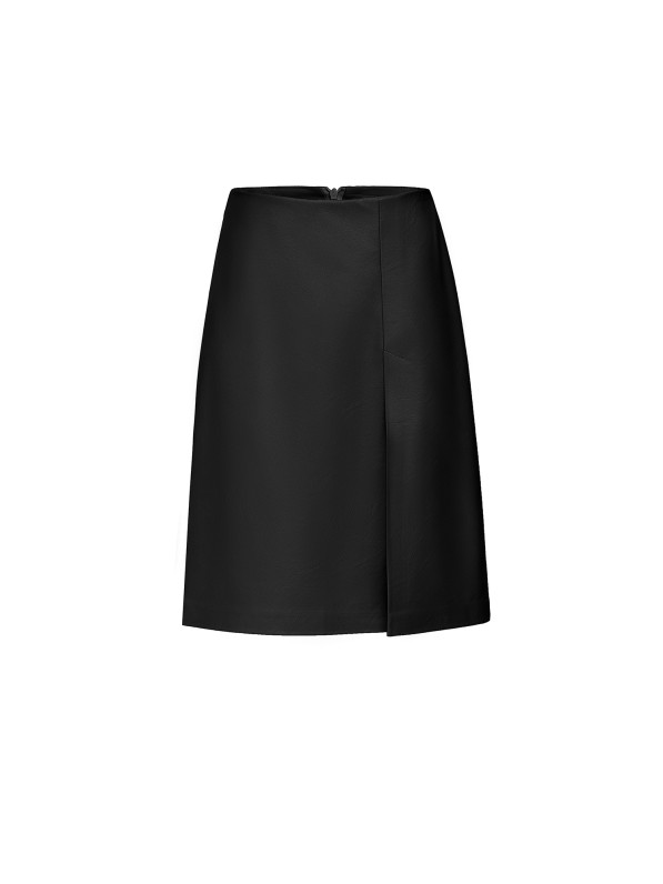 Faux leather skirt, black